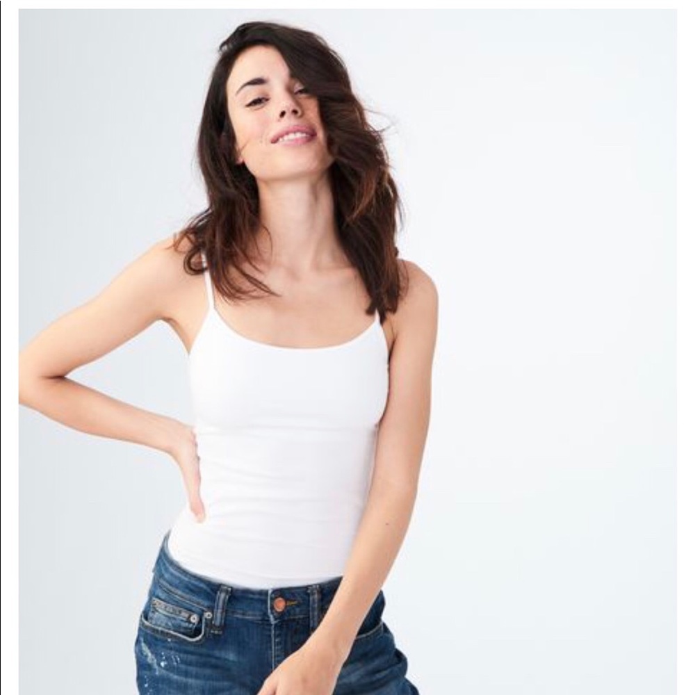Aeropostale White Cami W/ Shelf Bra Size M NWT